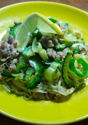 ゴーヤとピーマンの素麺チャンプルー-レシピのメイン写真