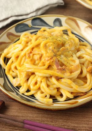 濃厚クリーミー☆かぼちゃクリームうどん-レシピのメイン写真