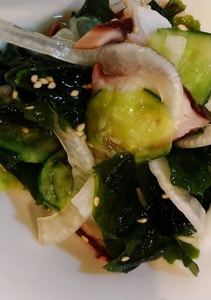 タコとキュウリとワカメのリンゴ酢の酢の物-レシピのメイン写真
