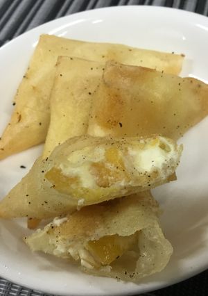 【保育園おやつ】柿とクリームチーズ春巻き-レシピのメイン写真