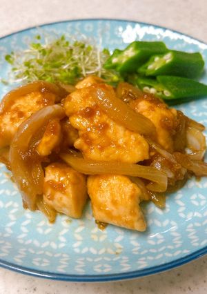 ささみと玉ねぎの醤油麹ショウガ焼き-レシピのメイン写真