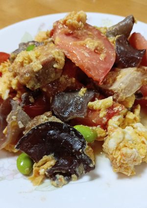 豚ロース味噌マヨ焼きのトマ玉炒め-レシピのメイン写真