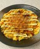 長ネギと小エビの豆腐お好み焼き