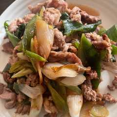 รูปของ 白ネギと豚肉のポン酢炒め
