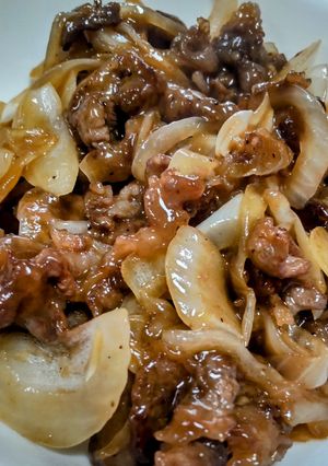 牛すき&新たまの照り照り炒め♪-レシピのメイン写真