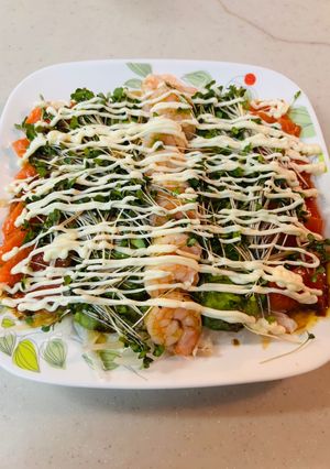 サーモンとエビのカルパッチョ風サラダ-レシピのメイン写真
