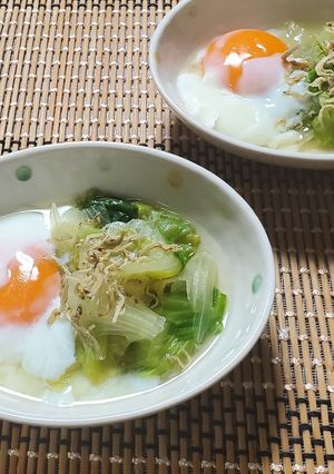 レタス煮浸し(温玉添え)-レシピのメイン写真