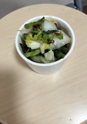 蕪菜と白菜と輪唐辛子即席浅漬け-レシピのメイン写真