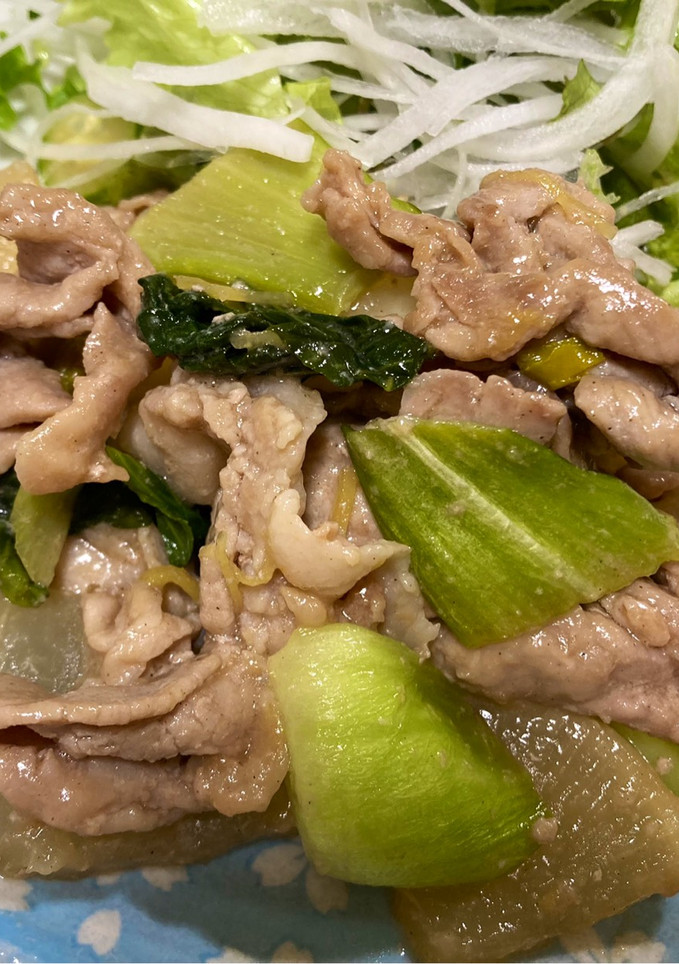 柔らか豚肉と大根&青梗菜の炒め物-レシピのメイン写真