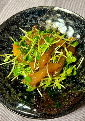 トビウオの卵醤油漬けと貝割れ大根の和え物-レシピのメイン写真