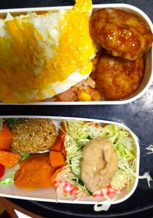 レンジ簡単梅オーロラソースオムライス弁当-レシピのメイン写真