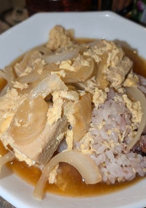 減塩 高野豆腐　玉子とじ丼（十六穀米）-レシピのメイン写真