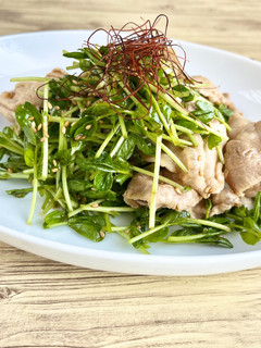 豆苗と豚肉の冷しゃぶ-レシピのメイン写真