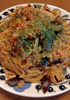 茄子とひき肉のアラビアータ風パスタ-レシピのメイン写真