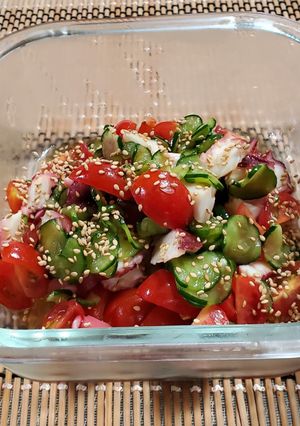 🤍たことトマトの胡麻だし醤油和え-レシピのメイン写真
