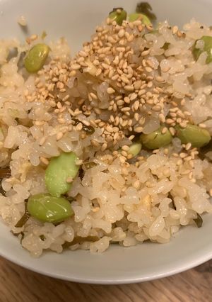 簡単　枝豆めし　むき枝まめ塩こんぶごはん-レシピのメイン写真