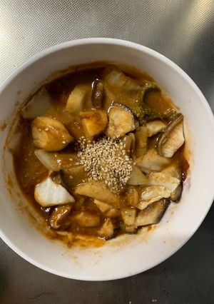 根菜茄子白菜オイオムライス味温野菜サラダ-レシピのメイン写真