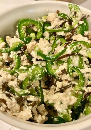 爆速簡単ピーマンと塩昆布のお豆腐サラダ-レシピのメイン写真