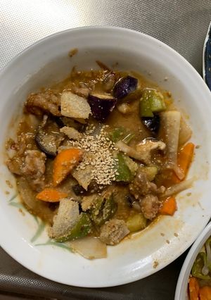 簡単中華風スンドゥブ味根菜茄子甘酢酢豚-レシピのメイン写真
