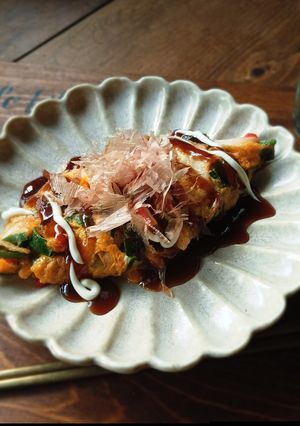 旦那一押し♡お好み焼き風カニかま玉子-レシピのメイン写真