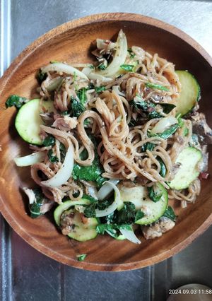 玄米麺のペペロンチーノ風-レシピのメイン写真