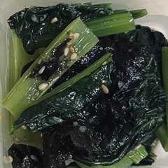 A picture of 小松菜と海苔のお浸し(レンジで簡単).