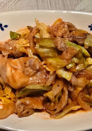 豚肉とキャベツのケチャップチーズ炒め-レシピのメイン写真
