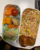 全てレンジ洋風梅ウスタークリーム炒飯弁当