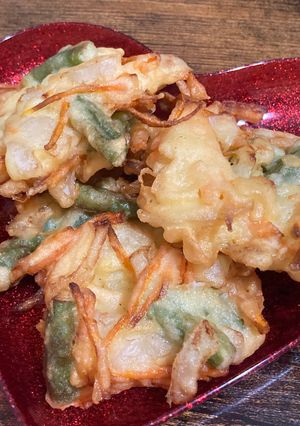 かき揚げ　玉ねぎ＆人参＆インゲン-レシピのメイン写真