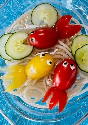 子供喜ぶ　金魚そうめん風（グルテンフリー-レシピのメイン写真