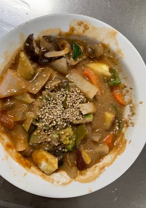 お一人様梅クリーミー味根菜たっぷり野菜炒-レシピのメイン写真