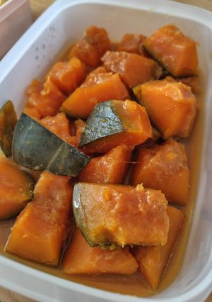 しっとり♪かぼちゃのごま味噌煮-レシピのメイン写真
