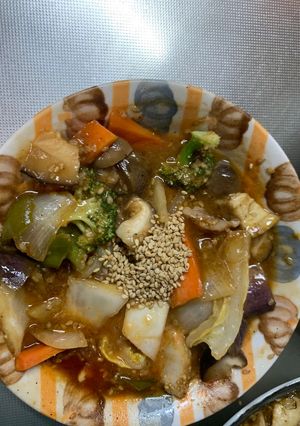 簡単中華風梅照味回鍋肉青椒肉絲風-レシピのメイン写真