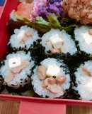 海苔で巻かないもち米納豆巻き♫