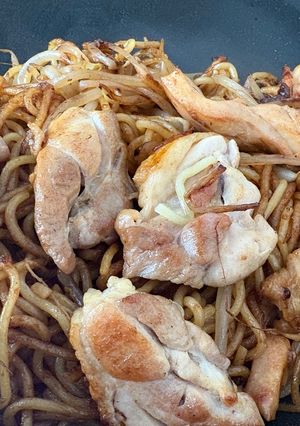 一人暮らし簡単鶏もやしとろみ焼きそば-レシピのメイン写真