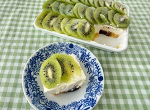 混ぜて冷やすだけ！キウイレアチーズケーキ-レシピのメイン写真