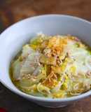 白菜と豚ひき肉のピリ辛あんラーメン