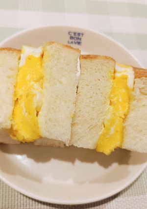 レンジで簡単！喫茶店風ふわふわ厚焼き卵サンド-レシピのメイン写真