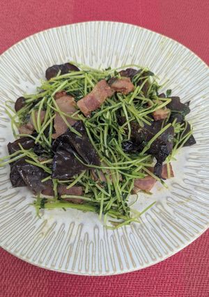 簡単♪きくらげ豆苗ベーコンのカレー炒め-レシピのメイン写真