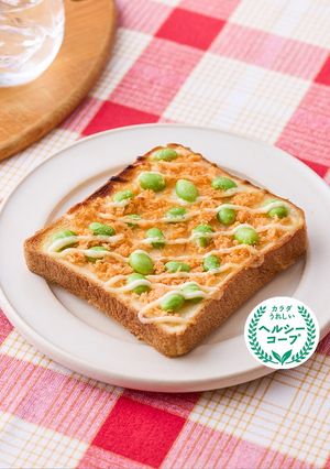 鮭フレークと枝豆ののっけトースト-レシピのメイン写真