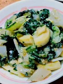 旬の筍と青菜の味噌和え-レシピのメイン写真