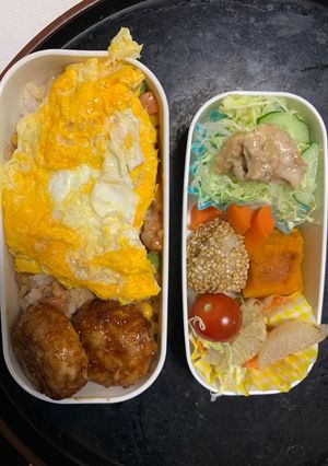 レンジクリーミー生姜焼味オムライス弁当-レシピのメイン写真