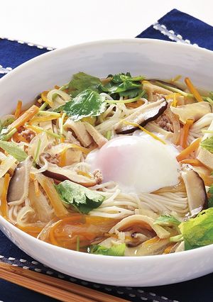 シイタケのにゅうめん温玉のせ-レシピのメイン写真
