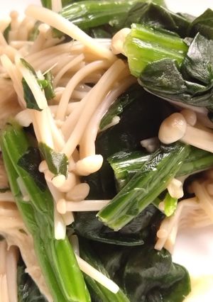 常備菜！ほうれん草とえのき塩にんにく炒め-レシピのメイン写真