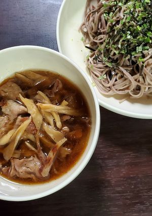 舞茸と豚肉のつけそば(うどん)-レシピのメイン写真