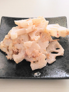 減塩 レンコンと梅のマヨあえ -レシピのメイン写真