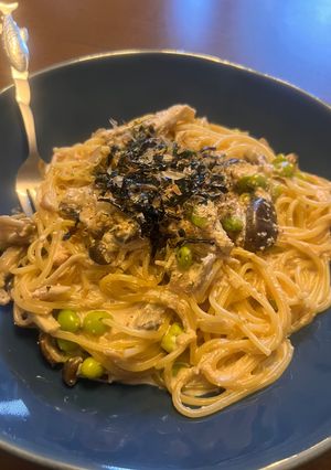きのこ明太子クリームパスタ-レシピのメイン写真