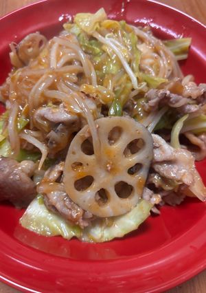 焼肉のタレ鶏肉とレンコンのあんかけ炒め-レシピのメイン写真