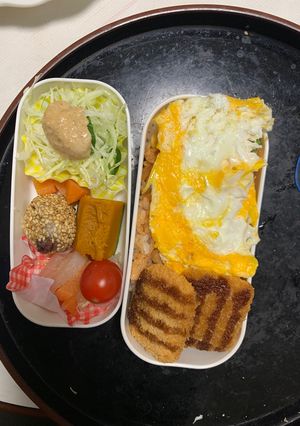 レンジ簡単洋風キムチチリ味オムライス弁当-レシピのメイン写真