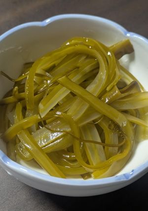 茎ワカメの酢の物（白髪ねぎカッターで）-レシピのメイン写真